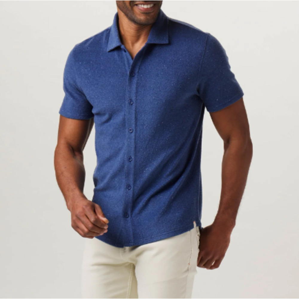 The Normal Brand Navy Blue Short Sleeve Button-Down Shirt